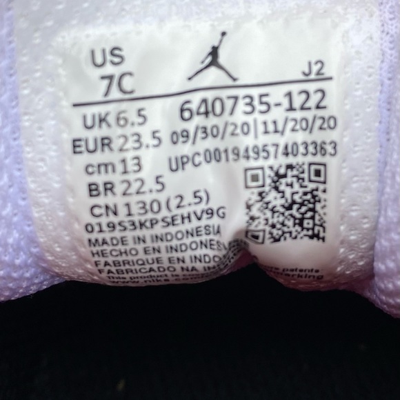 Nike Air Jordan 1 Mid TD White Gym Red Black 640735-122 Baby Toddler Size 7C - Picture 6 of 12